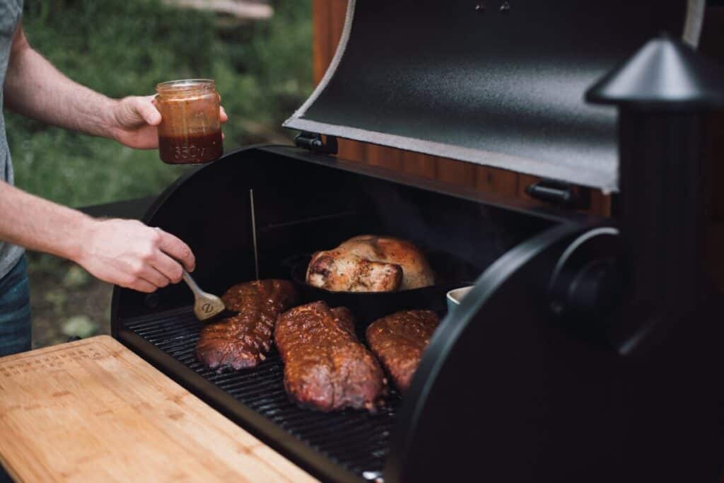 Barbecue on grill meat