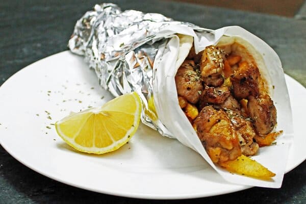 donner kebab gyro on plate