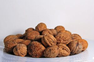 shelled black walnuts in dish